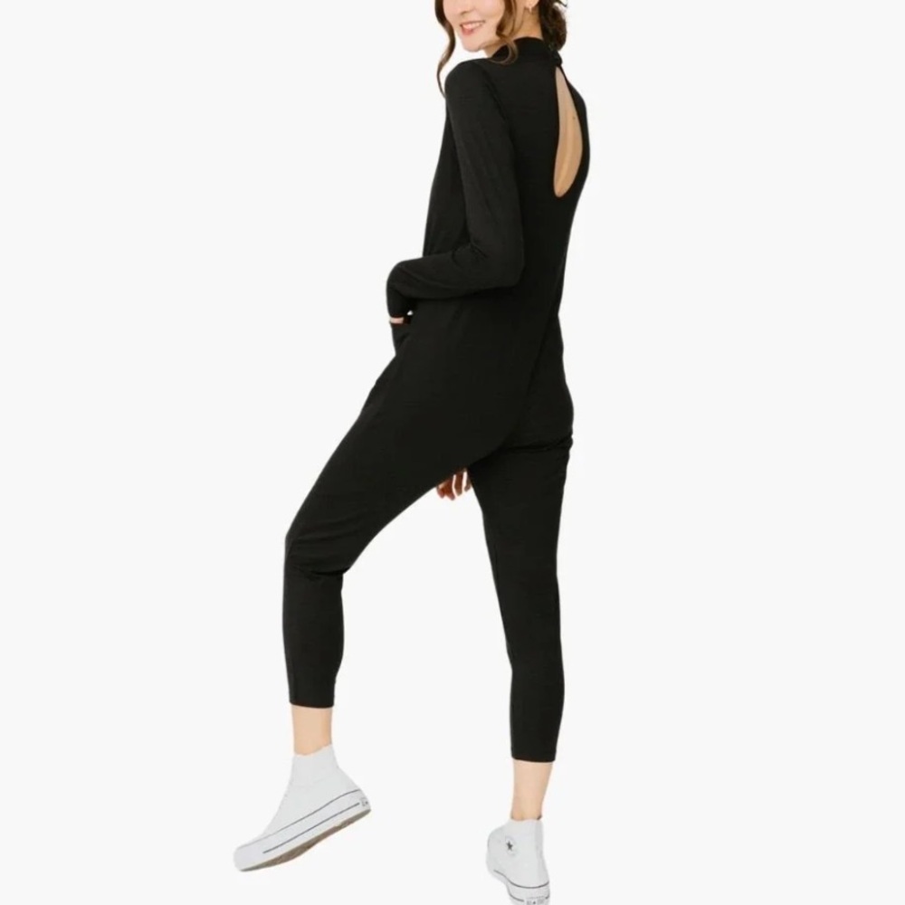 SMASH + TESS Audrey romper long sleeves long length back peep hole black size XS